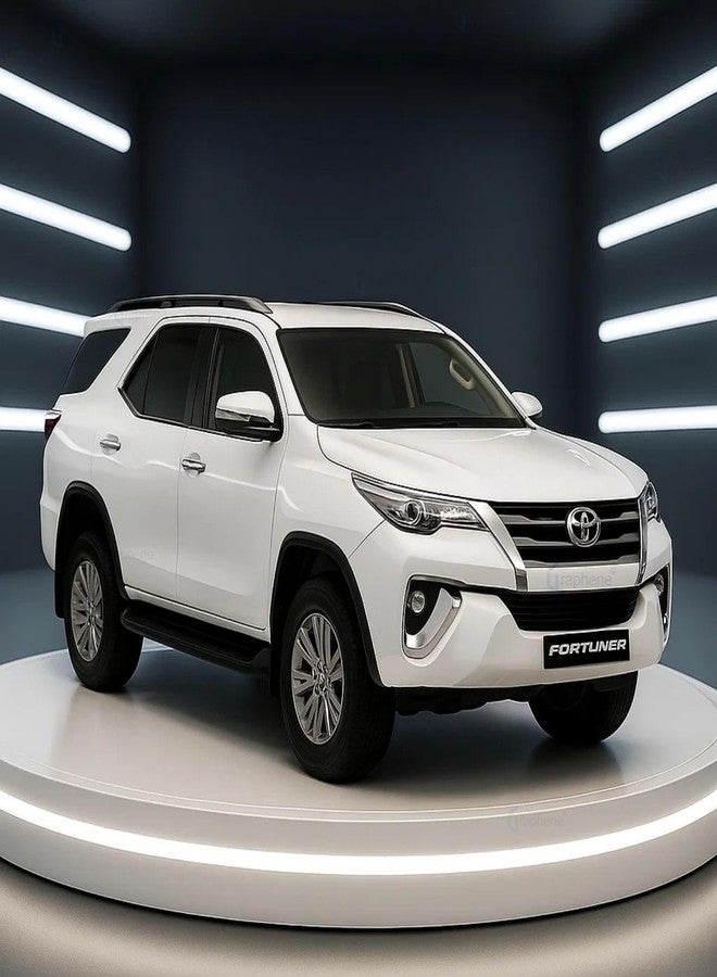 GRAPHENE 1:32 Scale Fortuner Die-Cast Pull Back Car Sturdy Metal Miniature Model Toy Vehicle for Kids Realistic Design with Smooth Action Premium Collectible Fortuner Toy Car (White) - Image 1